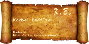 Korbel Beáta névjegykártya