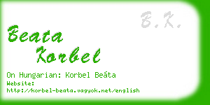 beata korbel business card